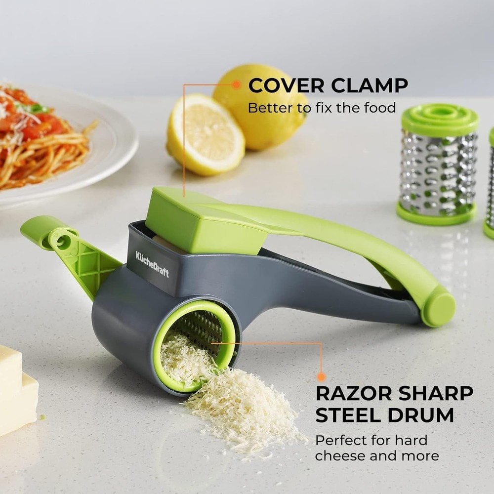 Cheese Grater with Handle, Kitchen Parmesan 2 Green