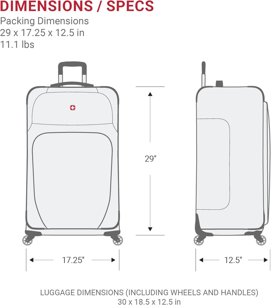 Sion Softside Expandable Luggage with Spinner Wheels, Evergreen, Checked-Medium