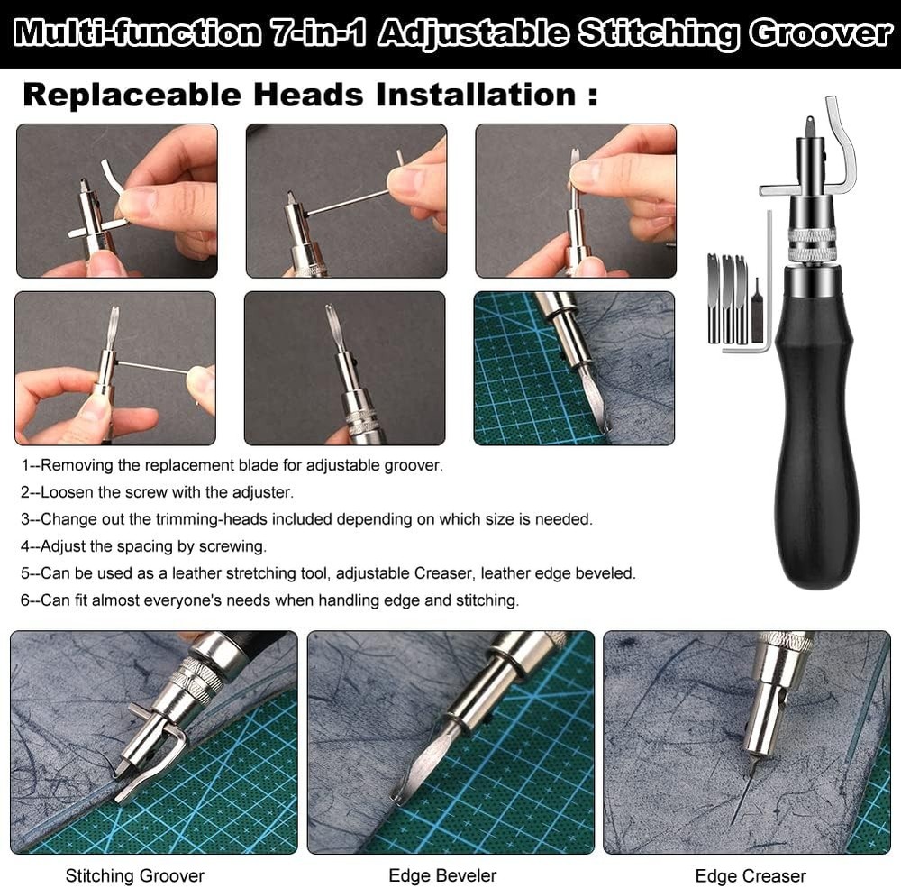 Leather Craft Tools Working Kit with Custom Storage Bag...