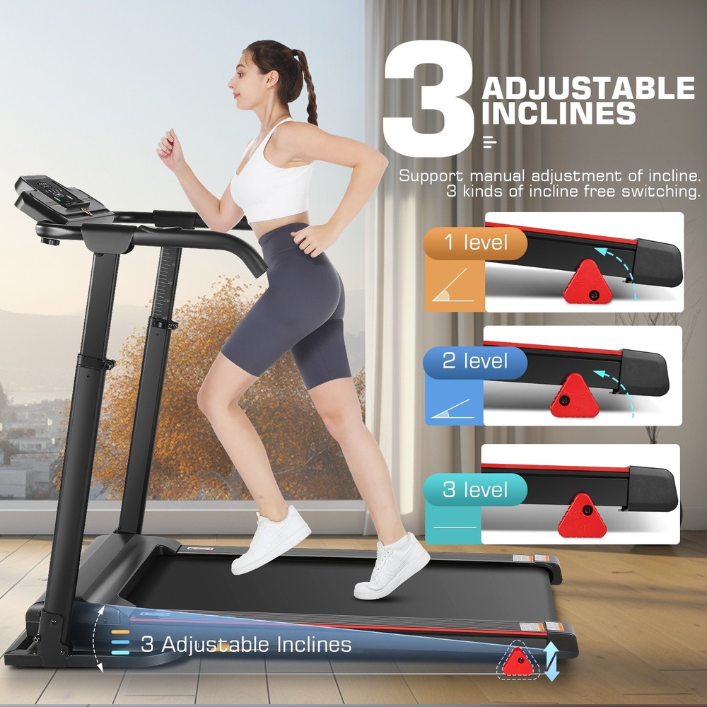 Space-Saving Design Treadmill Machine Quick Start Electric Treadmill Running Pad