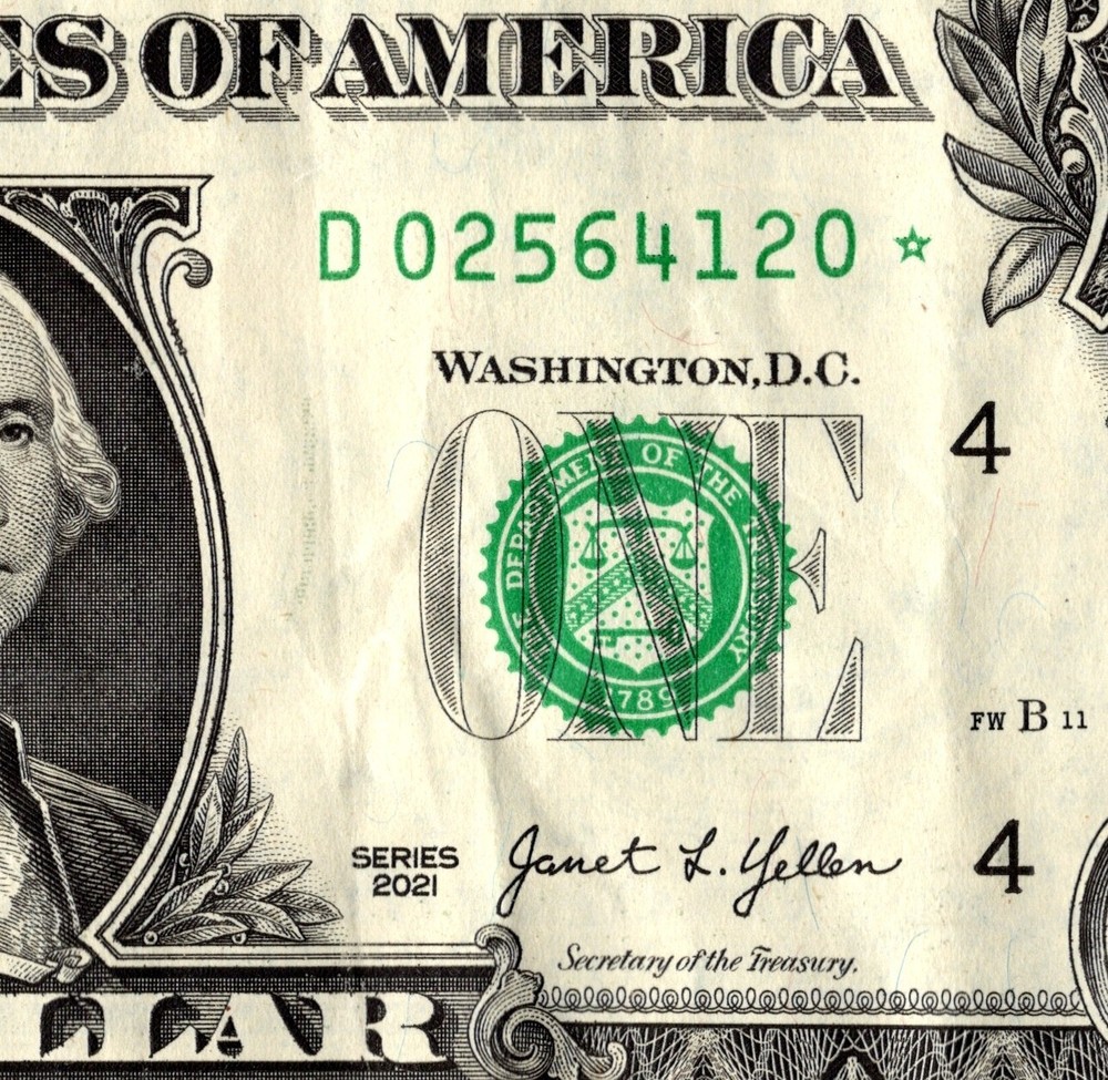 2021 D Star note Fancy Serial Number Regular Run