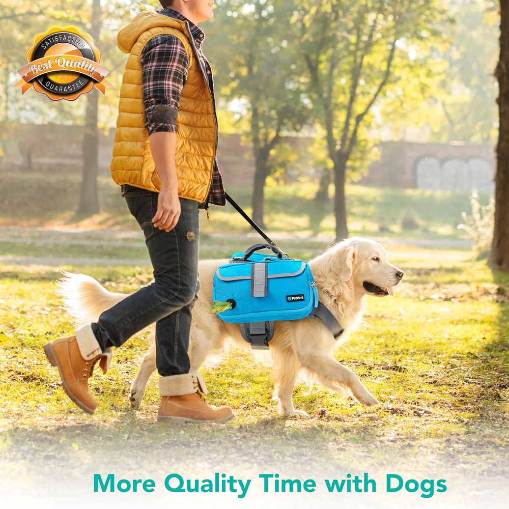 Dog Backpack Harness Medium Large Hiking Saddle Bag Pack Reflective