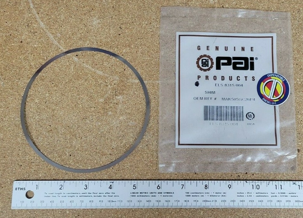 Piston Liner Shim for Mack E7/E-Tech/ASET. Ref# 505GC26P4 Size (.004in). 1 Qty.