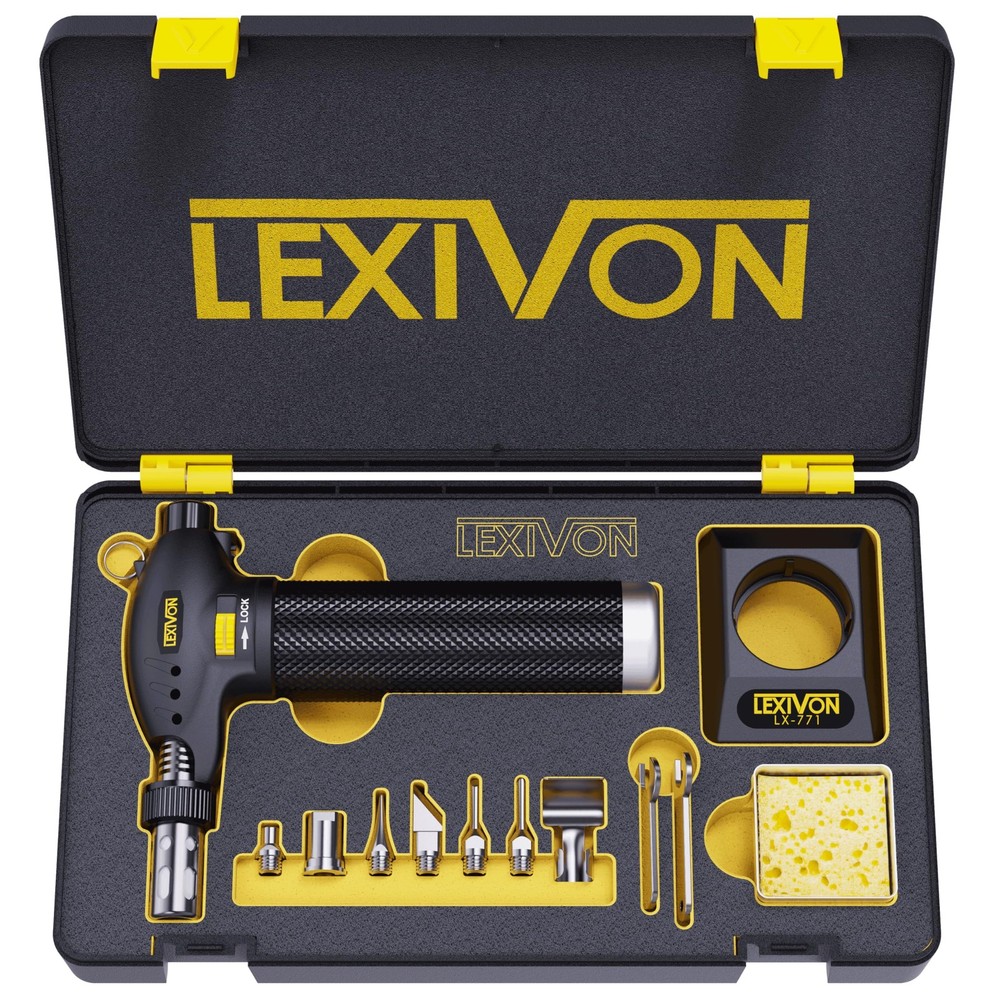 LEXIVON Butane Torch Multi-Function Kit Premium Self-Igniting Soldering Station