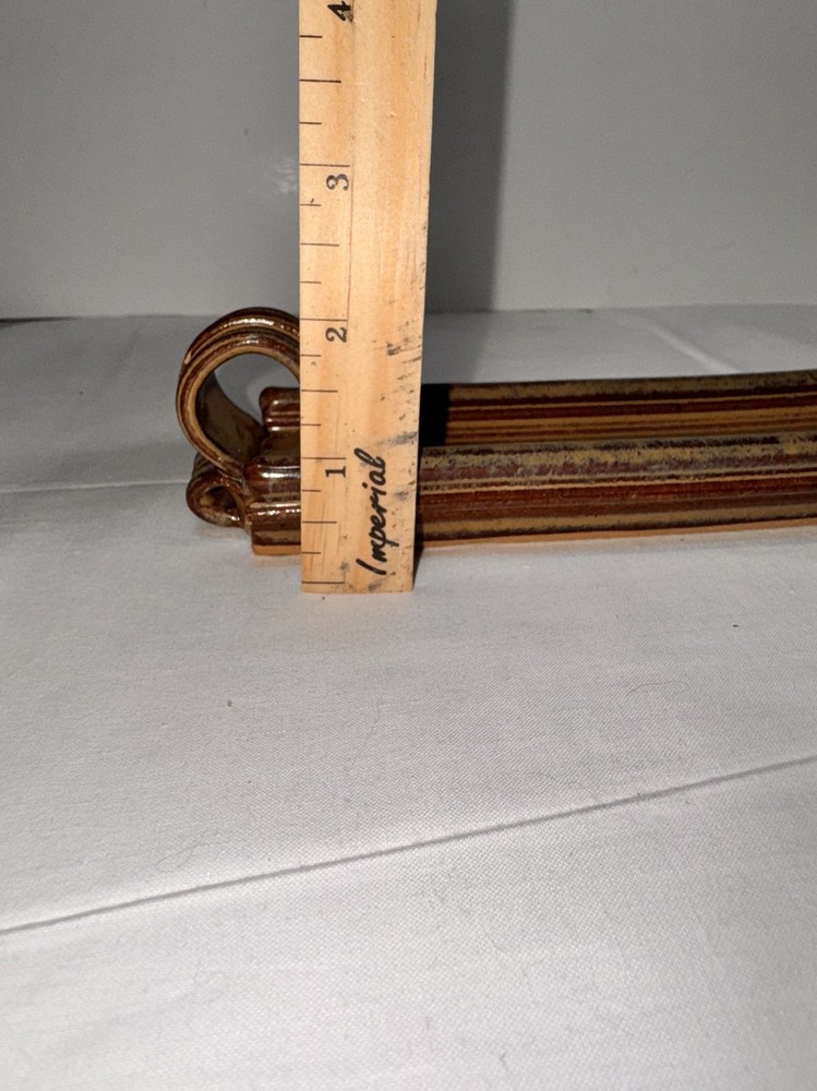 Vintage Ceramic Incense Holder With Scroll Design studio art pottery handmade ru
