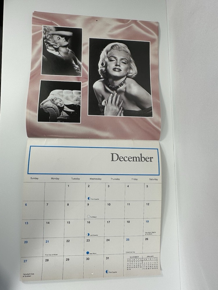 Marilyn Monroe 1992 12 Month Calendar EUC