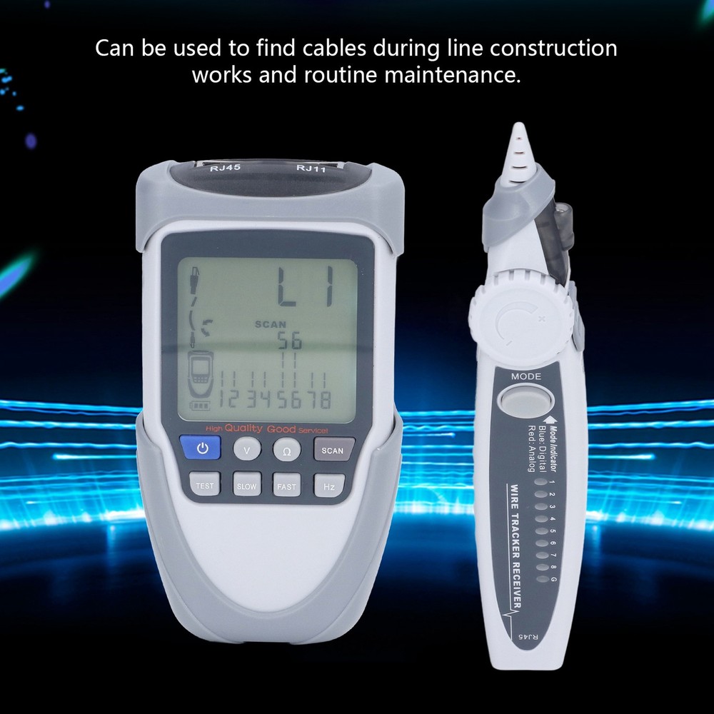 Digital Network Cable Tester With LCD Analogue/digitizing/POE Support For