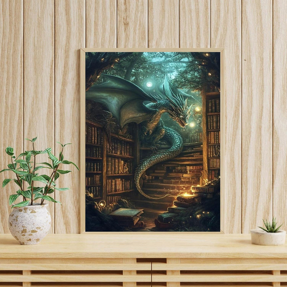 Dragon Diamond Art Kits for Adults, Book Dragon Diamond Painting Kits for Beginn