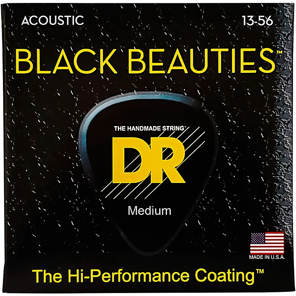 DR Strings Black Beauties Heavy Acoustic Guitar Strings
