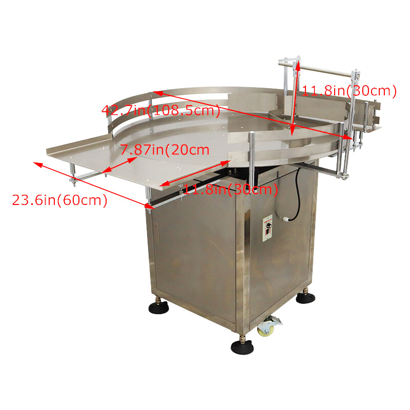 39.37"Round Accumulation Table Bottle Turn Table Rotary Accumulation Table 110V