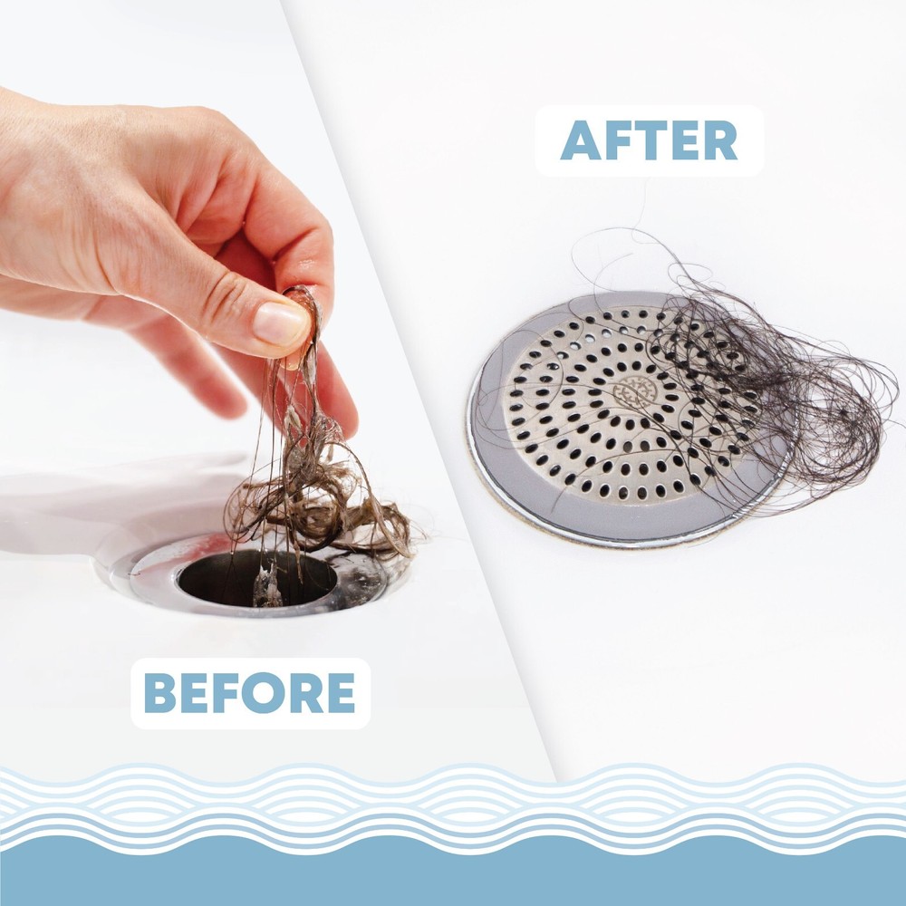 ShowerRing and StopRing Combo, Metal Drain Protector/Silicone Stopper - Gray