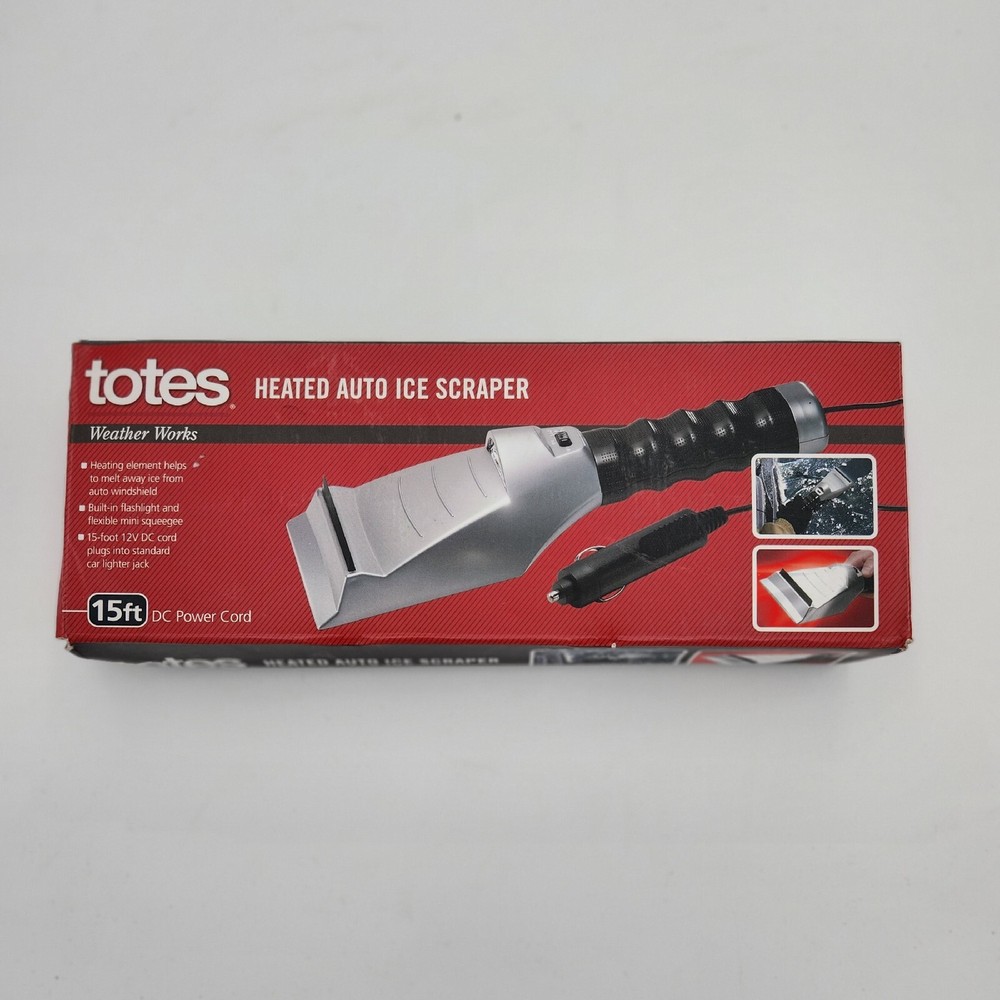 Totes Heated Auto Ice Scraper Flashlight 15' New In Box