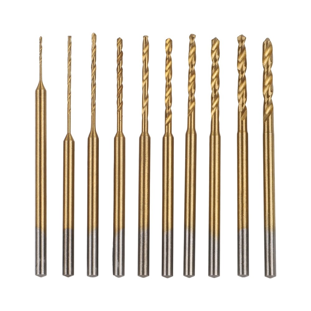 Small Pocket Drill Bit Set 10Pcs HSS Bits for Amber Walnut Jewelry Making