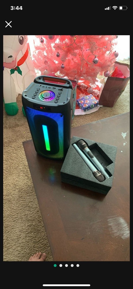 Ventan B69S Portable Bluetooth Karaoke System w/Wireless Mics & LED Speaker 80DB