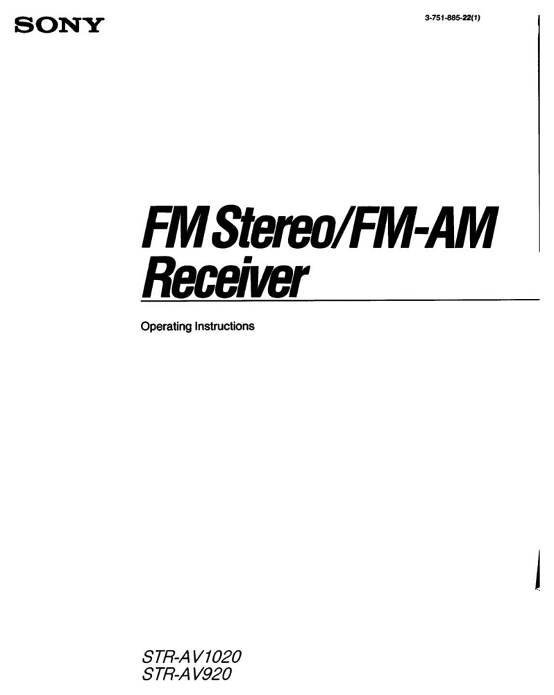 Sony STR-AV920 Receiver Owners Manual