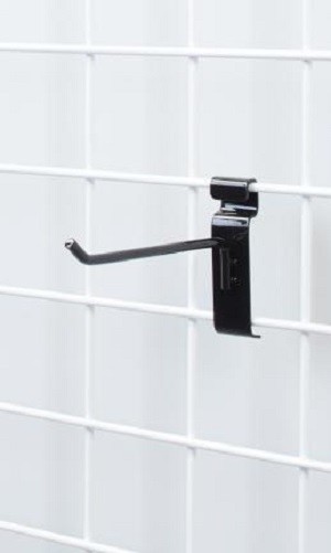 6" Wire Grid Hooks Hook Peg Gridwall 25 Black 6mm Tubing Display Wiregrid
