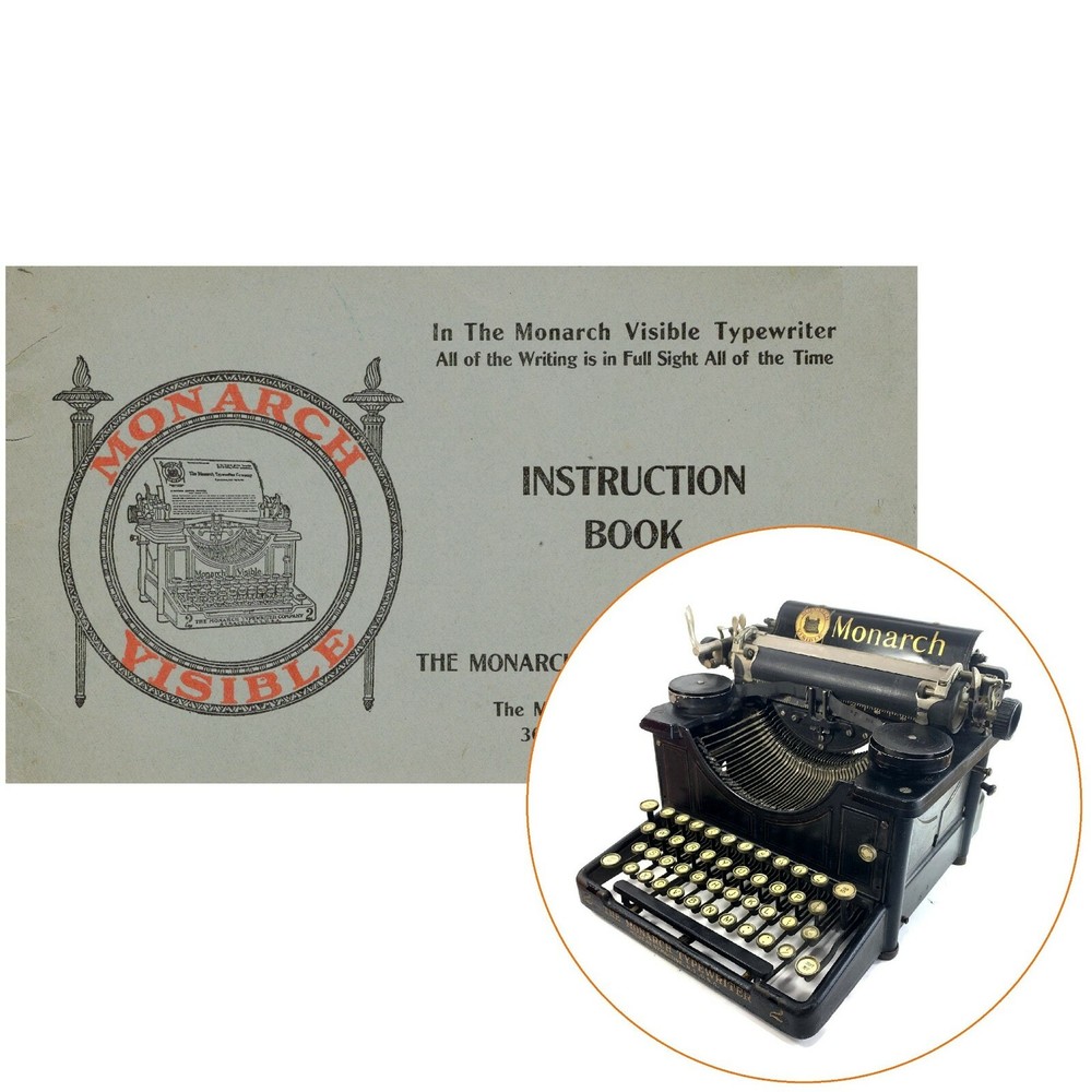 Monarch Visible No.2 Typewriter Instruction Manual User Repro Antique Guide Vtg