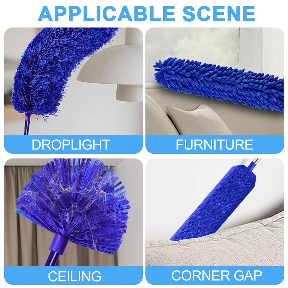 GARITIN Dusters for Cleaning, Cobweb Duster with Extension Pole