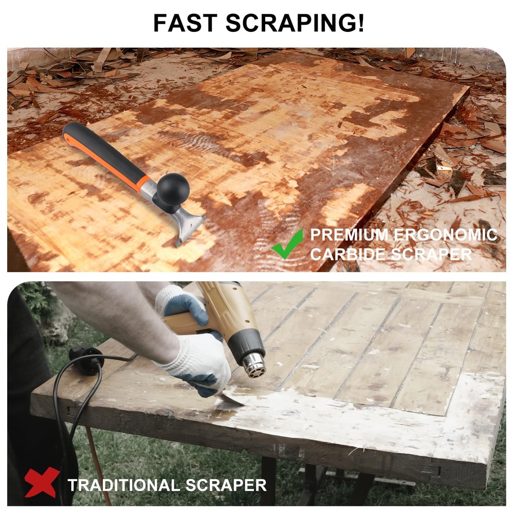 Premium Ergonomic Carbide Scraper,2-1/2",Scraper Tool for Removing Varnish, P...