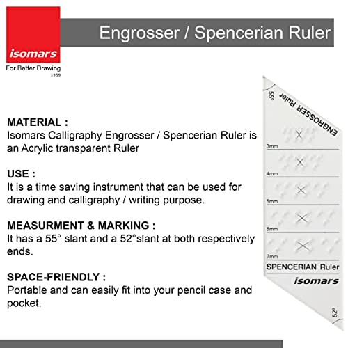 Calligraphy Engrosser Spencerian Ruler Acrylic Writing Guide Drafting Tool