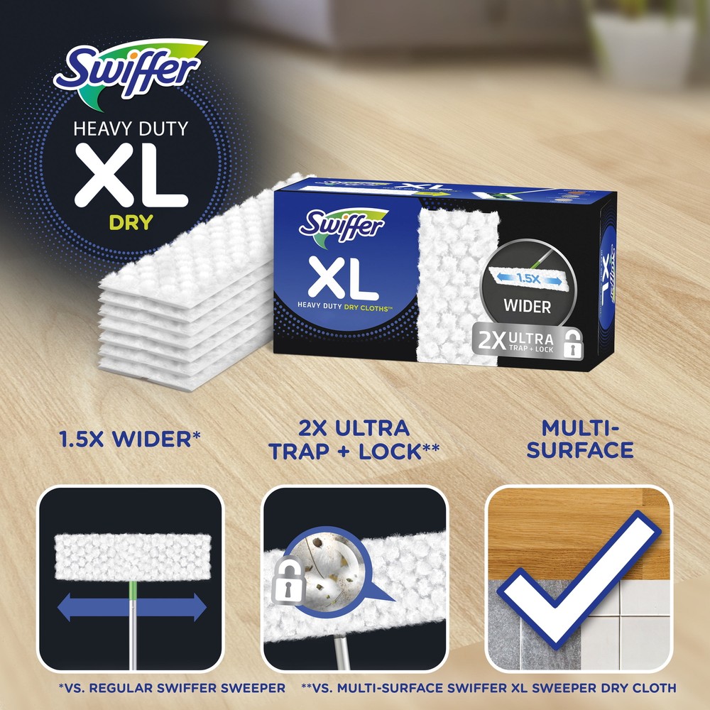 Swiffer Sweeper XL Heavy Duty Multi-Surface Dry Cloth Refills, 10 Count