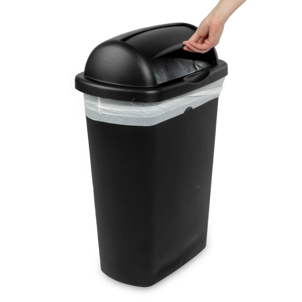 Sterilite Large Kitchen Trash Can, 13 Gallon Plastic Garbage Bin with Roll Top L