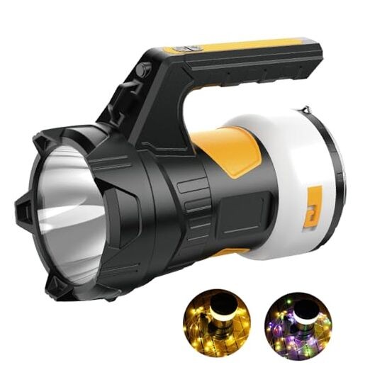 Camping Lantern Rechargeable, LED Flashlight Spotlight Lantern, Waterproof