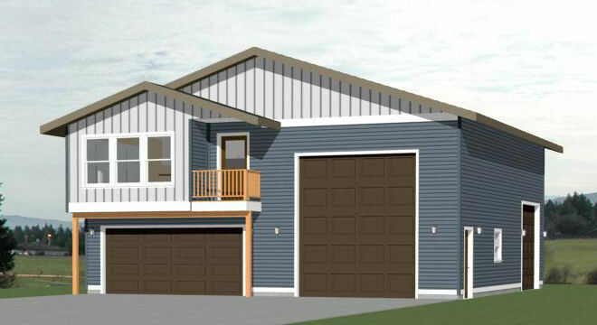 40x42 Apartment with 2-Car 1-RV Garage - PDF FloorPlan - 1,153 sqft - Model 2A