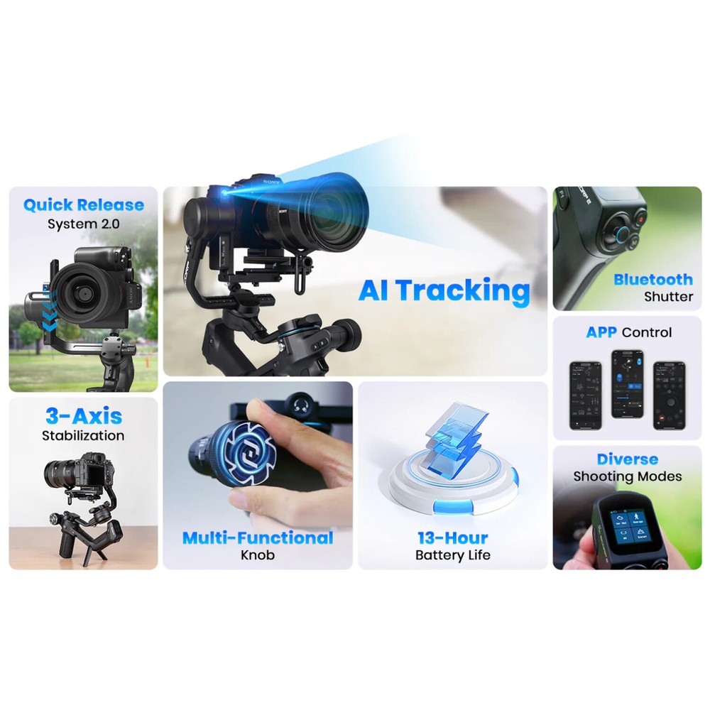 FeiyuTech SCORP 2 Camera Gimbal Stabilizer - Used | AI Tracking Module