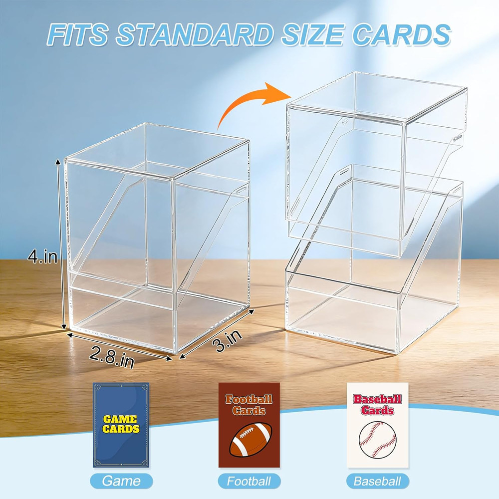 Card Deck Cases 6 Pack Acrylic Commander Deck Box Holding 100+ Sleeve...