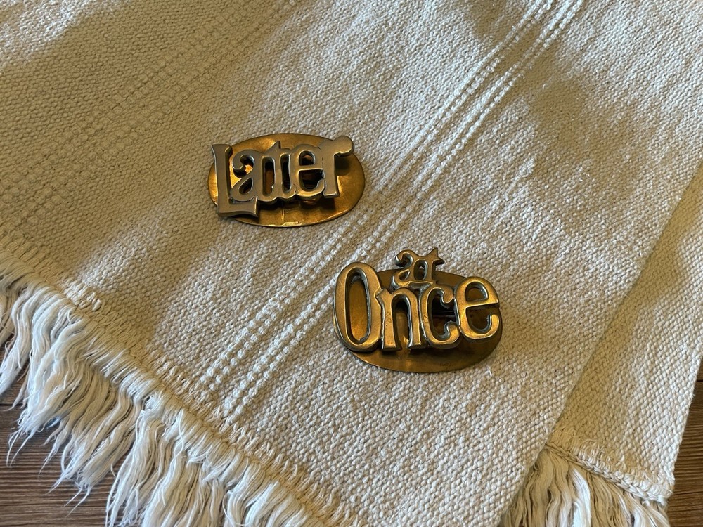 Vintage 70’s Solid Brass ~  Desk Clips
