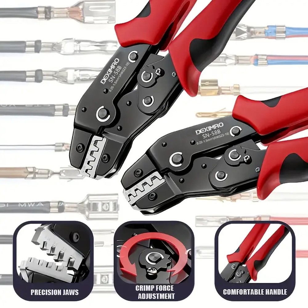 Ferrule Ratchet Crimping Tool Kit - Electrical Wire Terminal Pliers Crimp Termin
