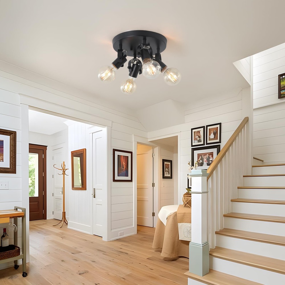 4-Light Kitchen Ceiling Spotlight，Multi-Directional Track Lighting Fixtures C...
