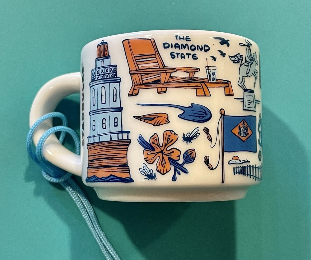 TINY STARBUCKS DELAWARE ORNAMENT 2 OUNCES