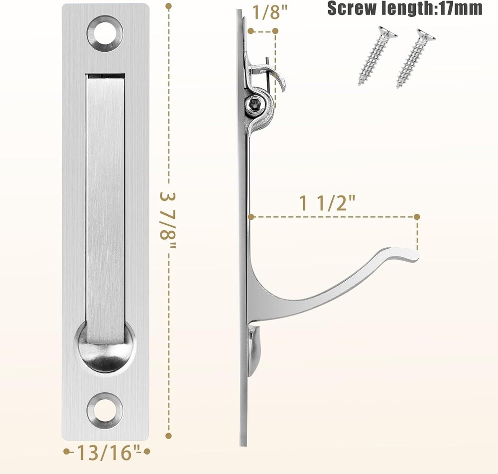 HBL' Pocket Door Hardware Set – 2 Recessed Flush Finger Pulls & 1 Edge Pull M...