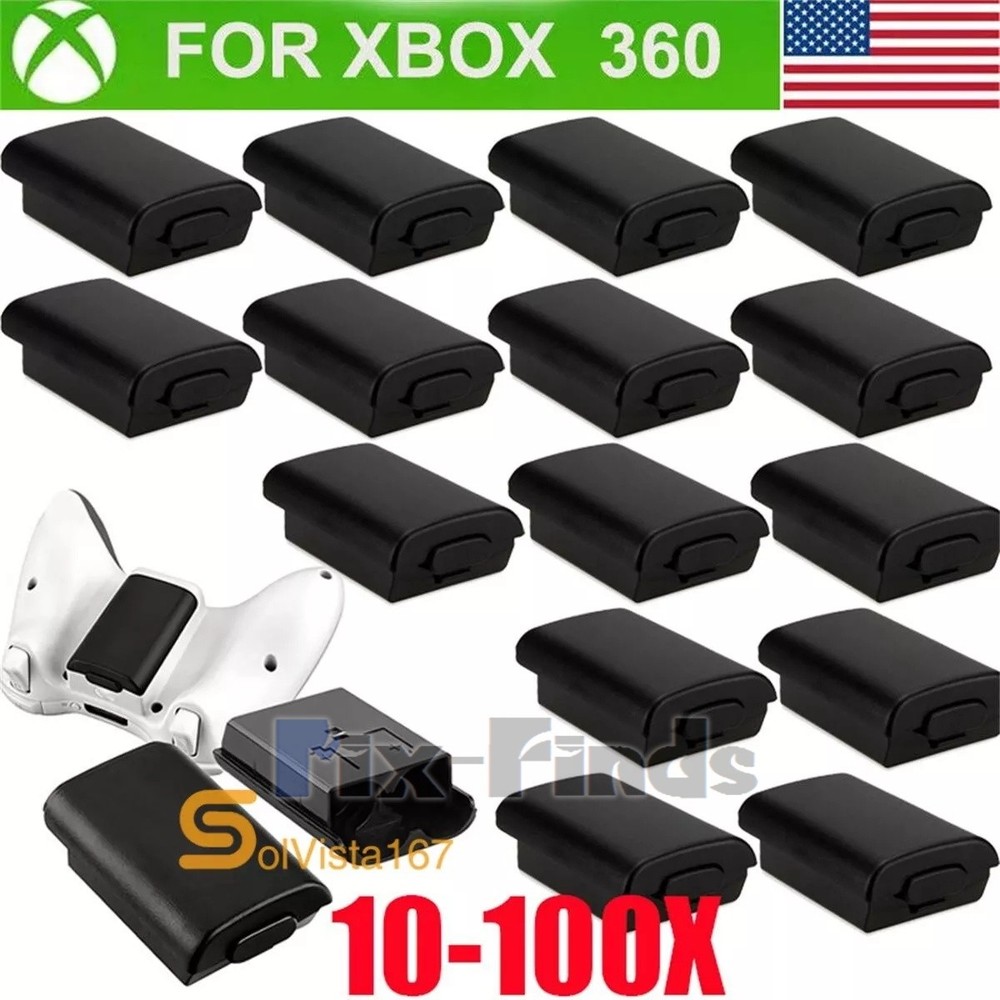 Black Xbox 360 Wireless Controller AA Battery Pack Back Case Cover Holder Shell
