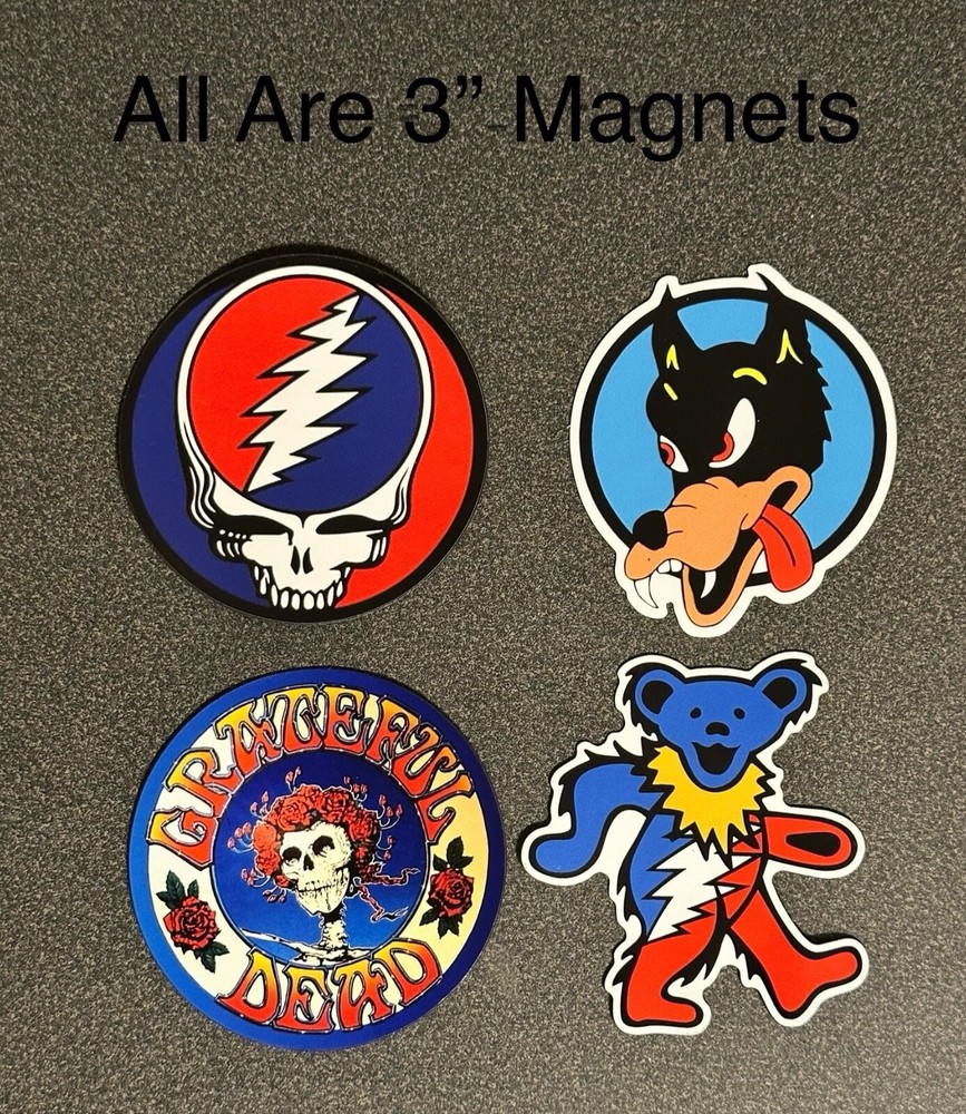 Grateful Dead - Four 3" Magnets