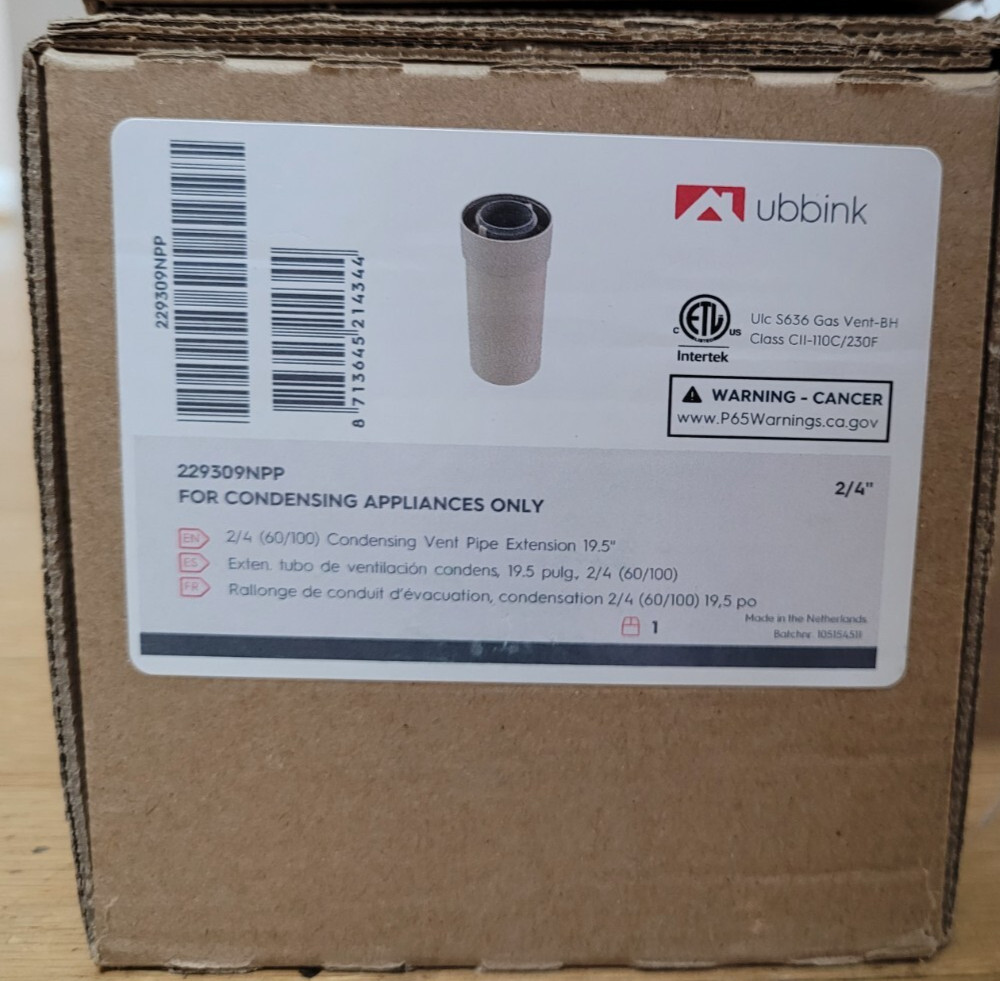 Ubbink 229309NPP Condensing Vent Pipe Extension