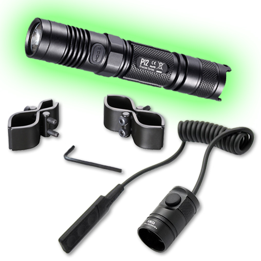 2015 Edition Nitcore P12 Flashlight w/GM03 Weapon Mount & Pressure Switch