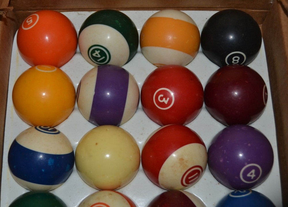 Vintage Pool Balls Billard Complete Set