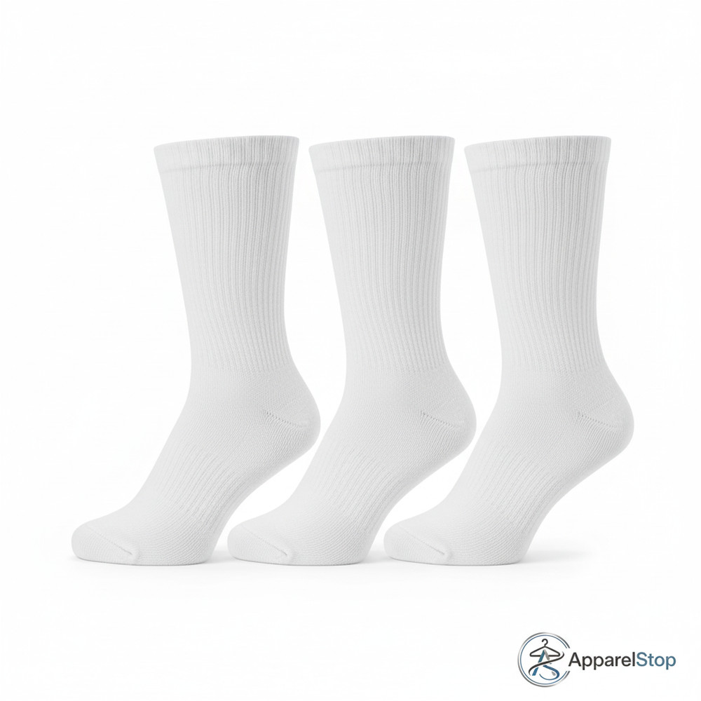 Mens Crew Athletic Work Socks Solid Colors Size 9-11, 10-13 Multi-Pack