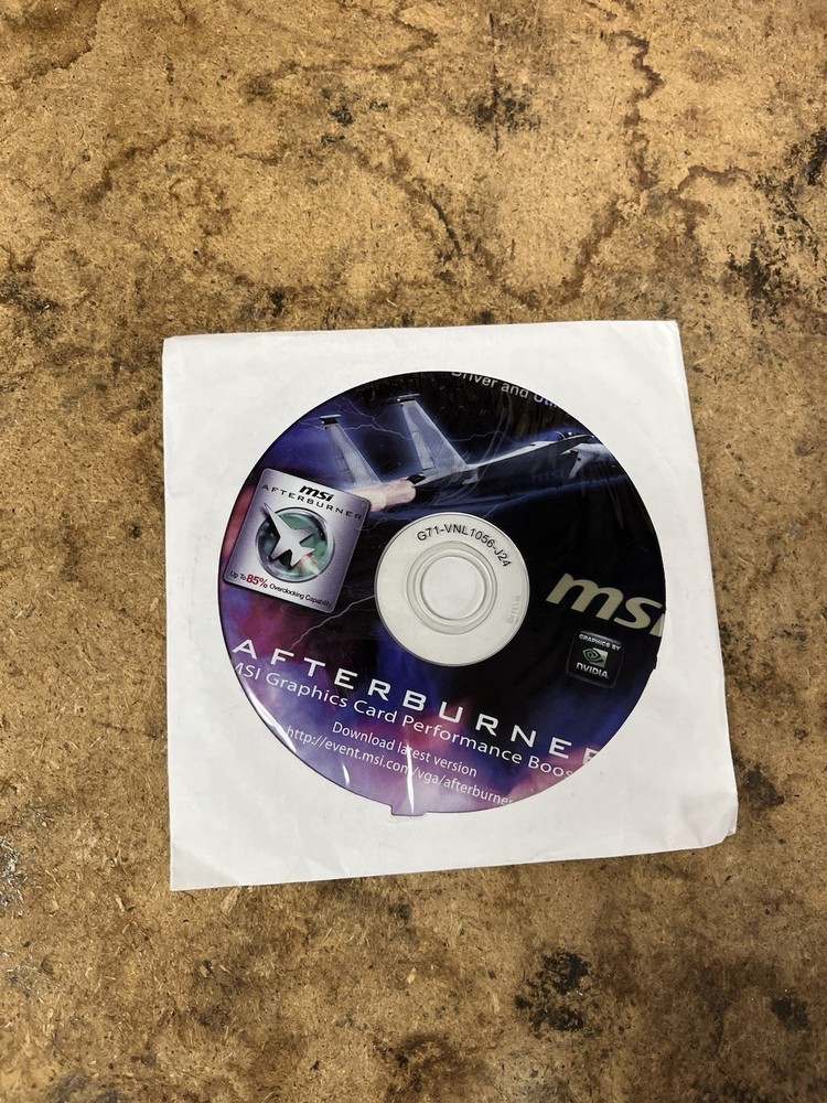 Afterburner MSI Graphics Card Performance Booster Disc CD-ROM Driver Utility HTF