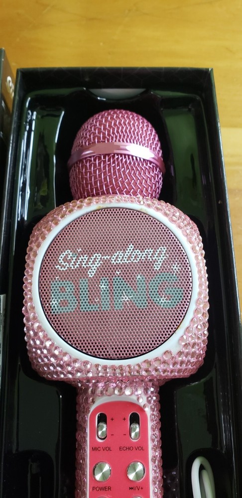 Pink Bling Karaoke Microphone & Bluetooth Speaker