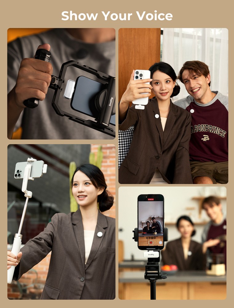 SmallRig S60 Wireless Lavalier Microphone with USB C for iPhone, for Android