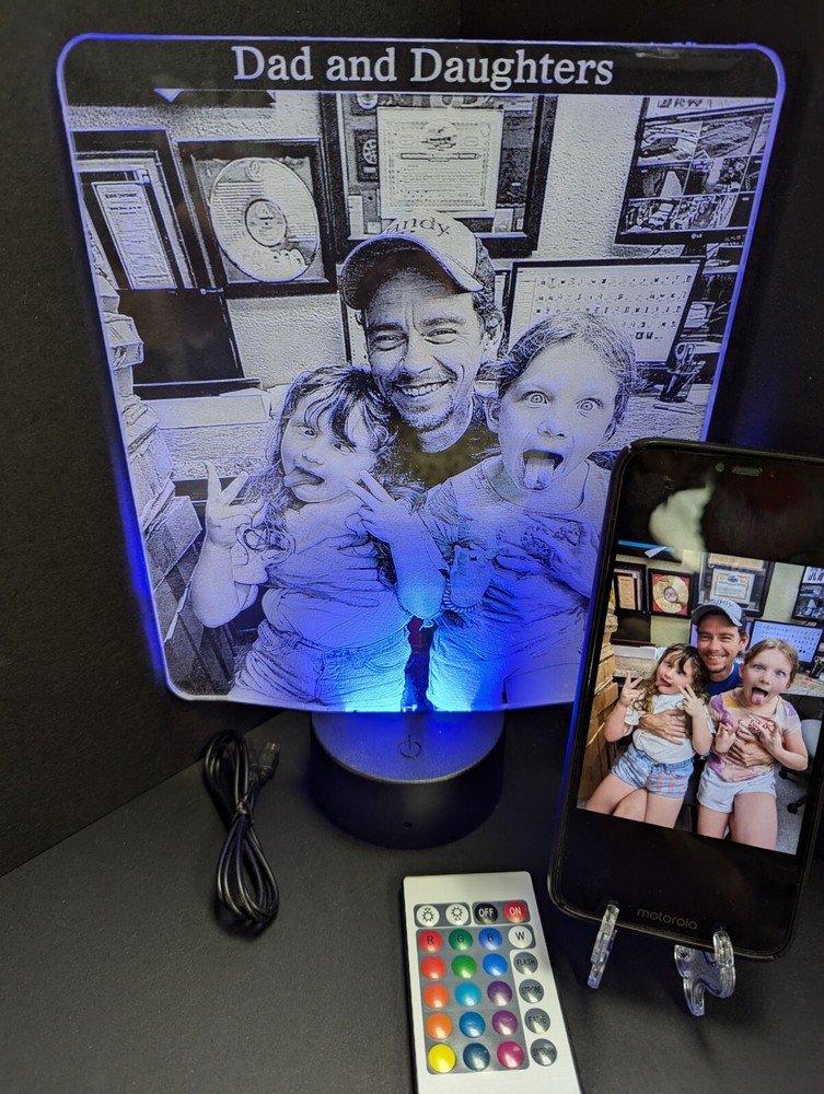 Father's Day Sons Etched Message Large Customizable L.E.D. Sign Display
