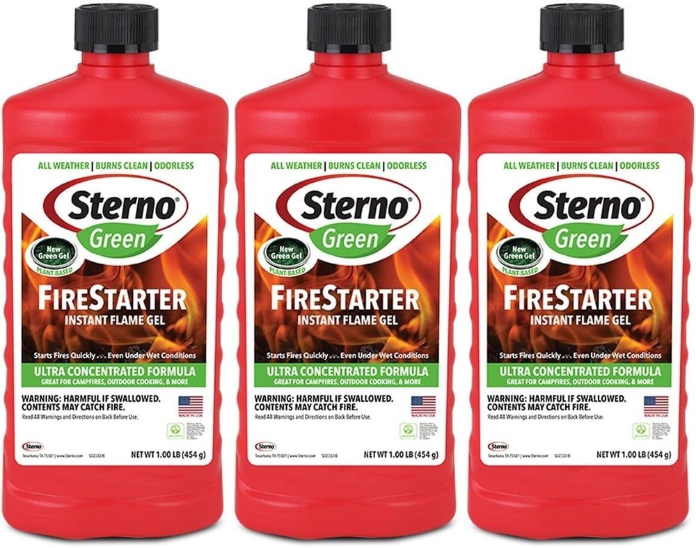 Fire Starter Gel Instant Flame Ethanol for Fireplace Camp Fire Outdoor 3 Pack