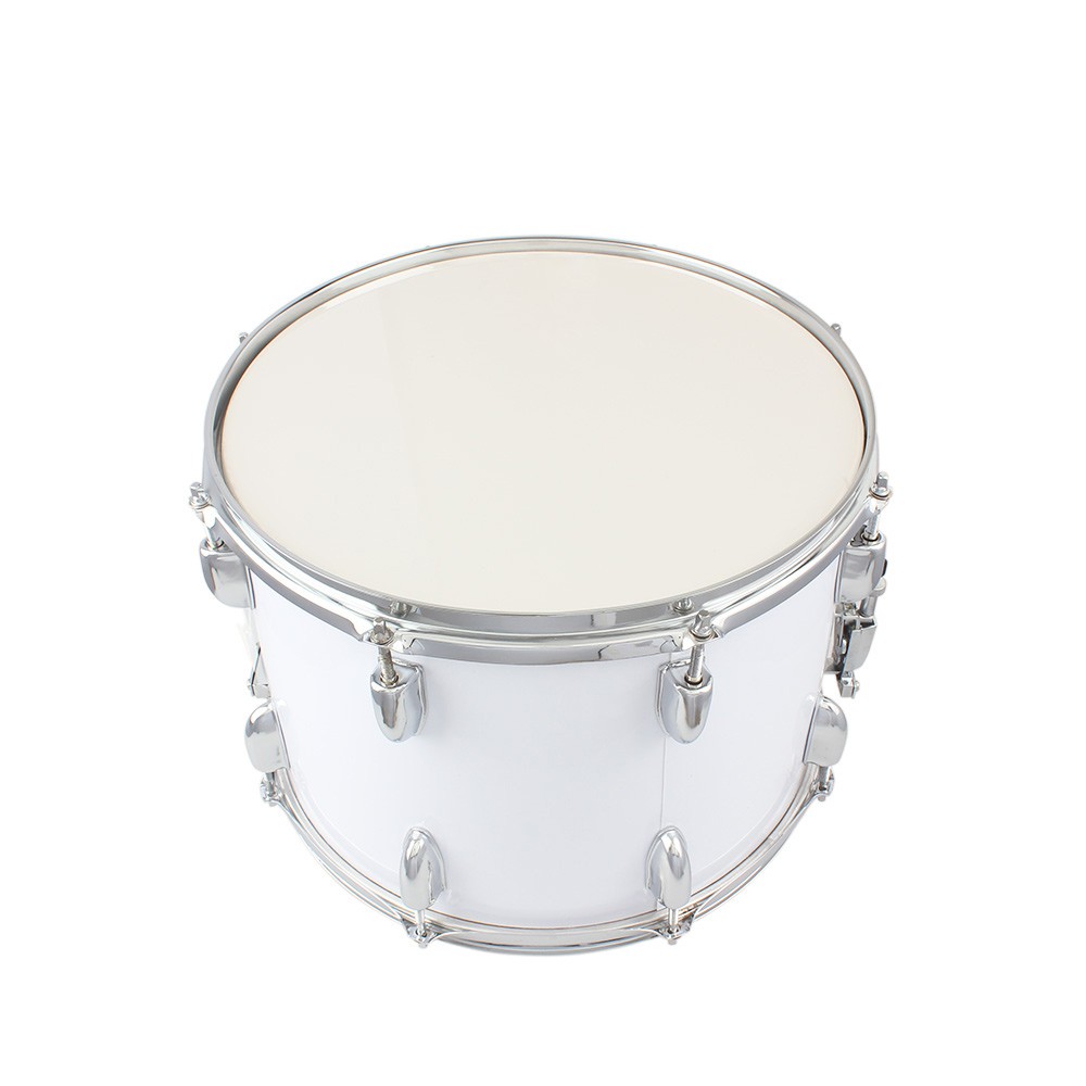 14 x10 inches Marching Drum Drumsticks Key Strap White