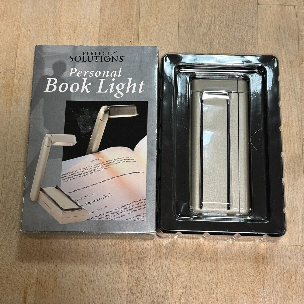 Perfect Solutions Personal Book Light Compact Portable Reading Aid Silver