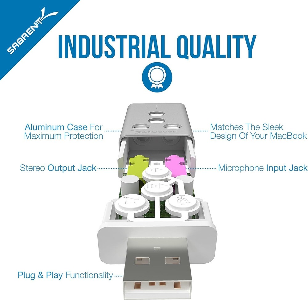 USB 3D Stereo Sound Adapter for Windows & Mac
