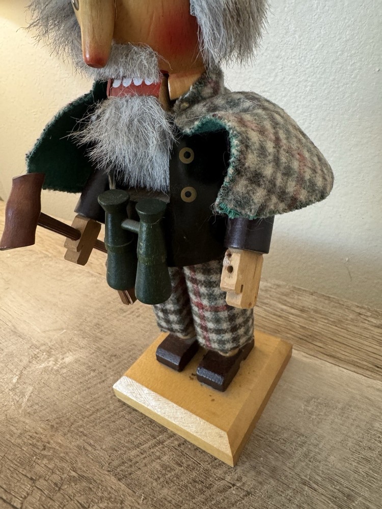 Steinbeck Volkskunst Nutcracker Sherlock Holmes Vintage Missing Pipe German
